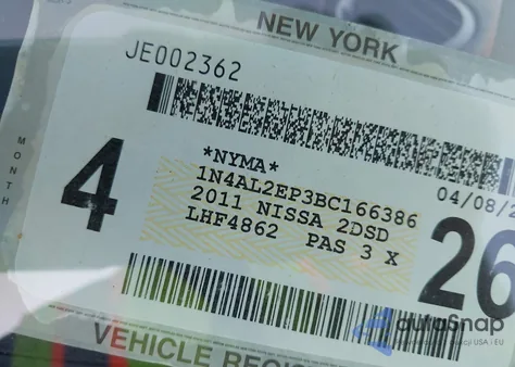 2011 Nissan Altima 2.5 S z USA, uszkodzony, nr VIN 1N4AL2EP3BC166386